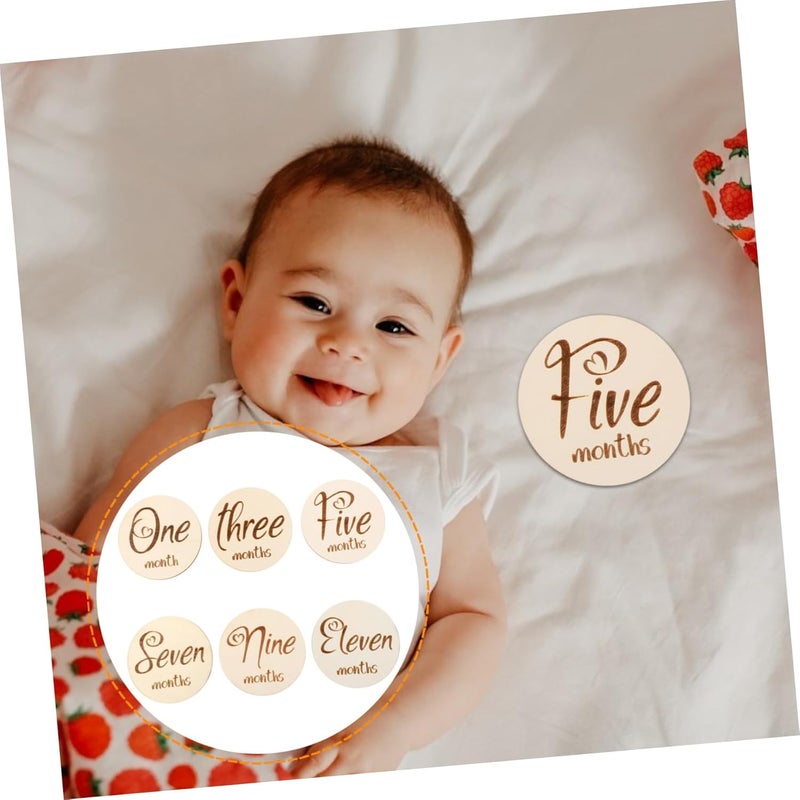 6Pcs Double Sided Milestone Cards For Newborn Photography Monthly Growth Keepsakes - Image 5